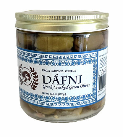 DÁFNI Greek Cracked Green Olives