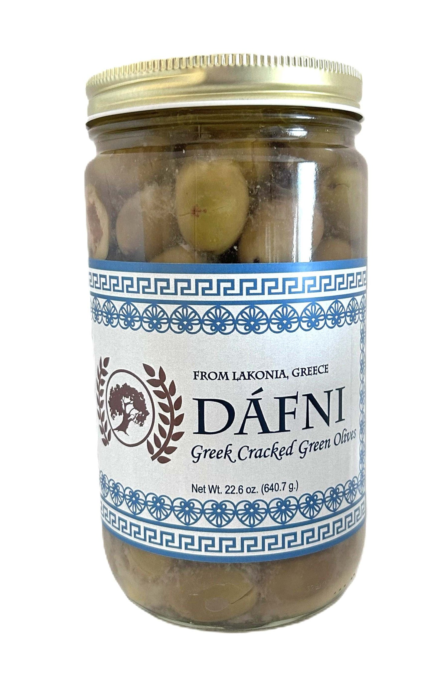 DÁFNI Greek Cracked Green Olives