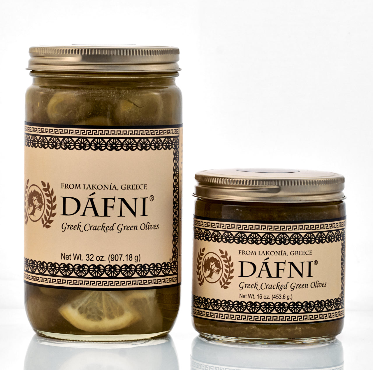 DÁFNI Greek Cracked Green Olives